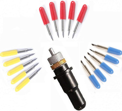 15Pcs 30/45/60 Degree Roland Vinyl Cutter Cutting Plotter Blade with Blade Holde
