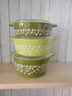 Vintage Spring Blossom Pyrex Round Casserole Set 6 Pieces  Bake Serve *Read*