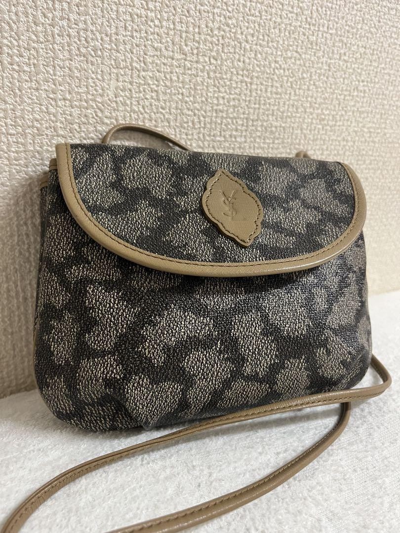 Borsa a tracolla Yves Saint Laurent stampa leopardo pvc pelle vintage