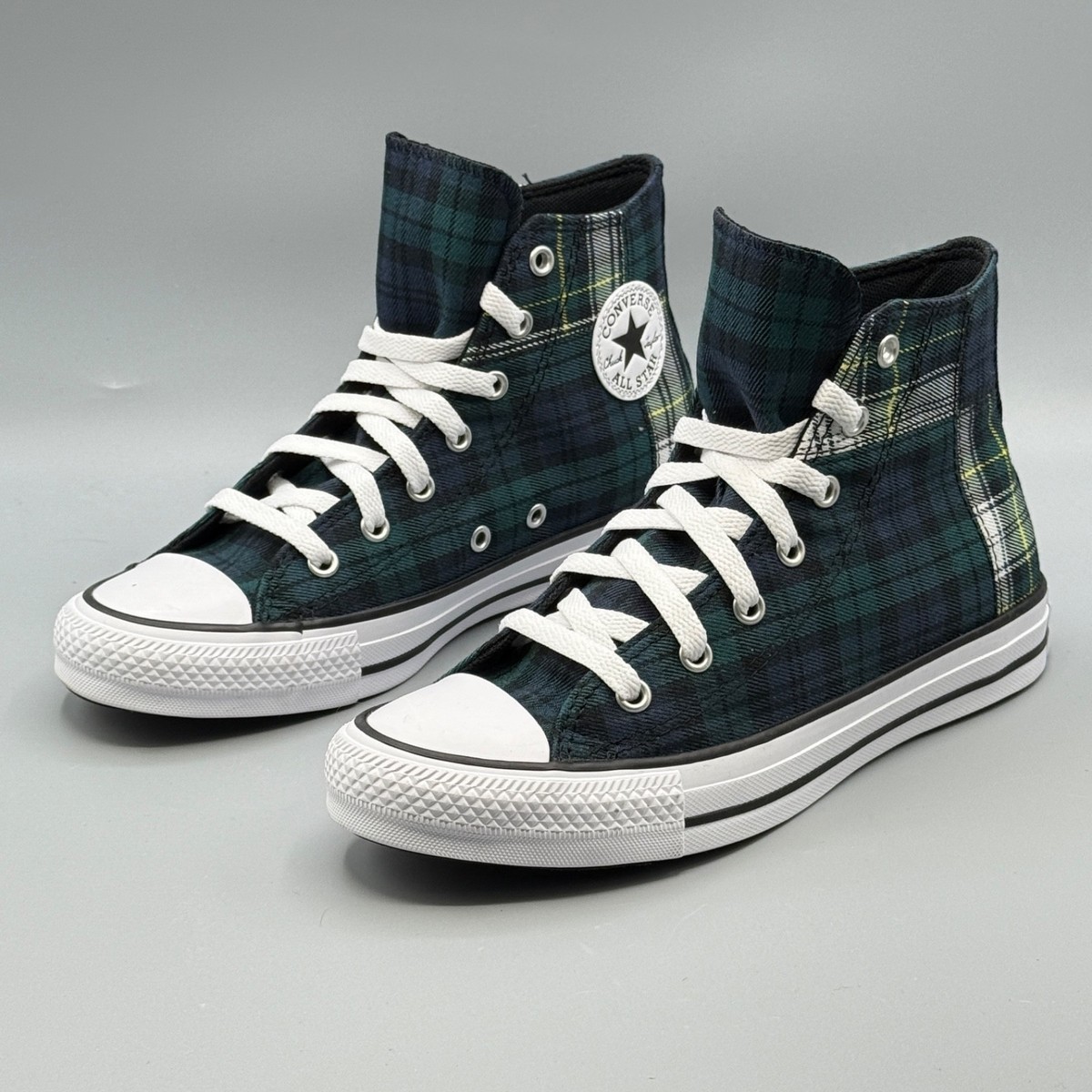 Converse CTAS Women's Tartan Plaid Hi Navy Green Streetwear