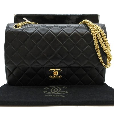 CHANEL Matelasse 25 CC Double Flap Chain Shoulder Bag Leather BK France GHW M996
