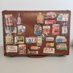 Vintage 1970's WACKY PACKAGES Covered Briefcase Case Covered In Wacky Packages