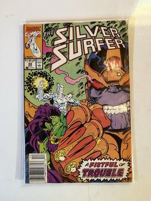 Silver Surfer #44 Newsstand Variant Marvel Comics 1990 Infinity Gauntlet Debut