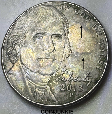 2013 P Jefferson Nickel-DIE CRACK-DIE CHIP-UNIQUE COIN! 🔥 | eBay