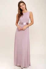 Lulu's Dusty Lavender Sleeveless Maxi Dress with Satin Waistband size S