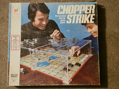 Vtg 1976 Chopper Strike Board Game 2-Level War Game Milton Bradley 100% Complete