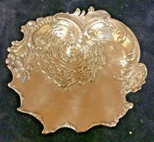Antique 800 Silver Engraved Footed Dish