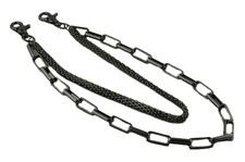 Tiger Smile Men's Wallet Pocket 2 Lines Steel Chain Black Color 20"