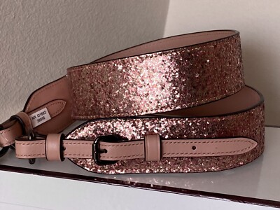 NWT COACH METALLIC GOLD ROSE GLITTER NOVELTY STRAP GUNMETAL  display picture 2