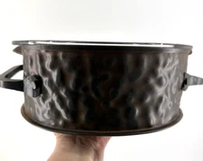 Jan Barboglio PAN HAND SIGNED IRON Retired 12"X4" HAMMERED metal Casserole 2QT