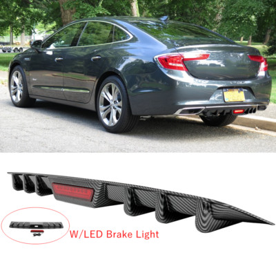 Rear Bumper Diffuser Lip w/LED Tail Brake Light For Buick Lacrosse 2005-2019