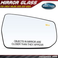 Passenger Side Mirror Glass W Blind Spot Detection For Chevy Malibu 2016-2024