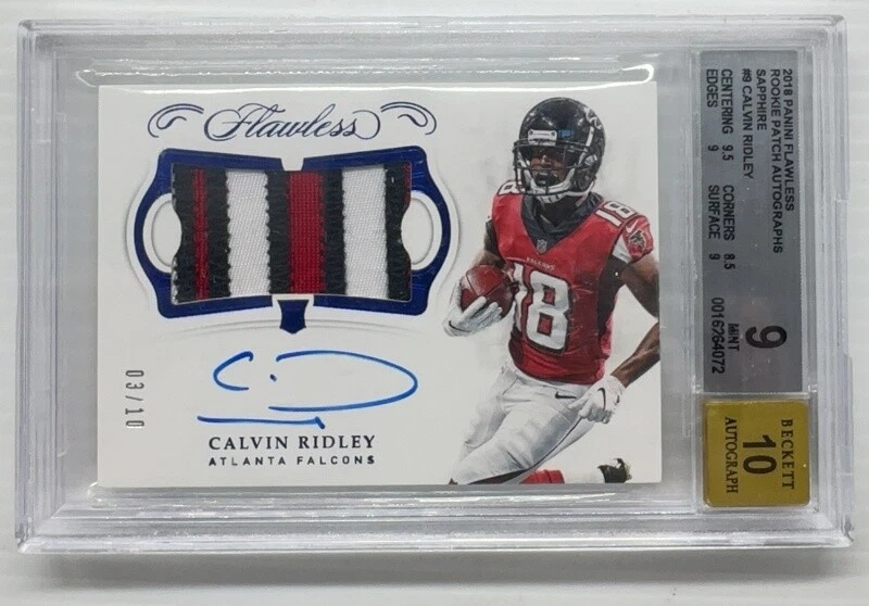 Calvin Ridley Panini Flawless Rookie Patch Autographs #CR Sapphire