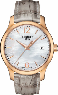 TISSOT TRADITION ROSE TONE WHITE MOTHER OF PEARL LADIES WATCH T063.210.37.117.00