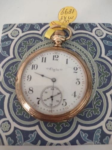 Elgin antique open face pocket watch circa 1899 gold filled
