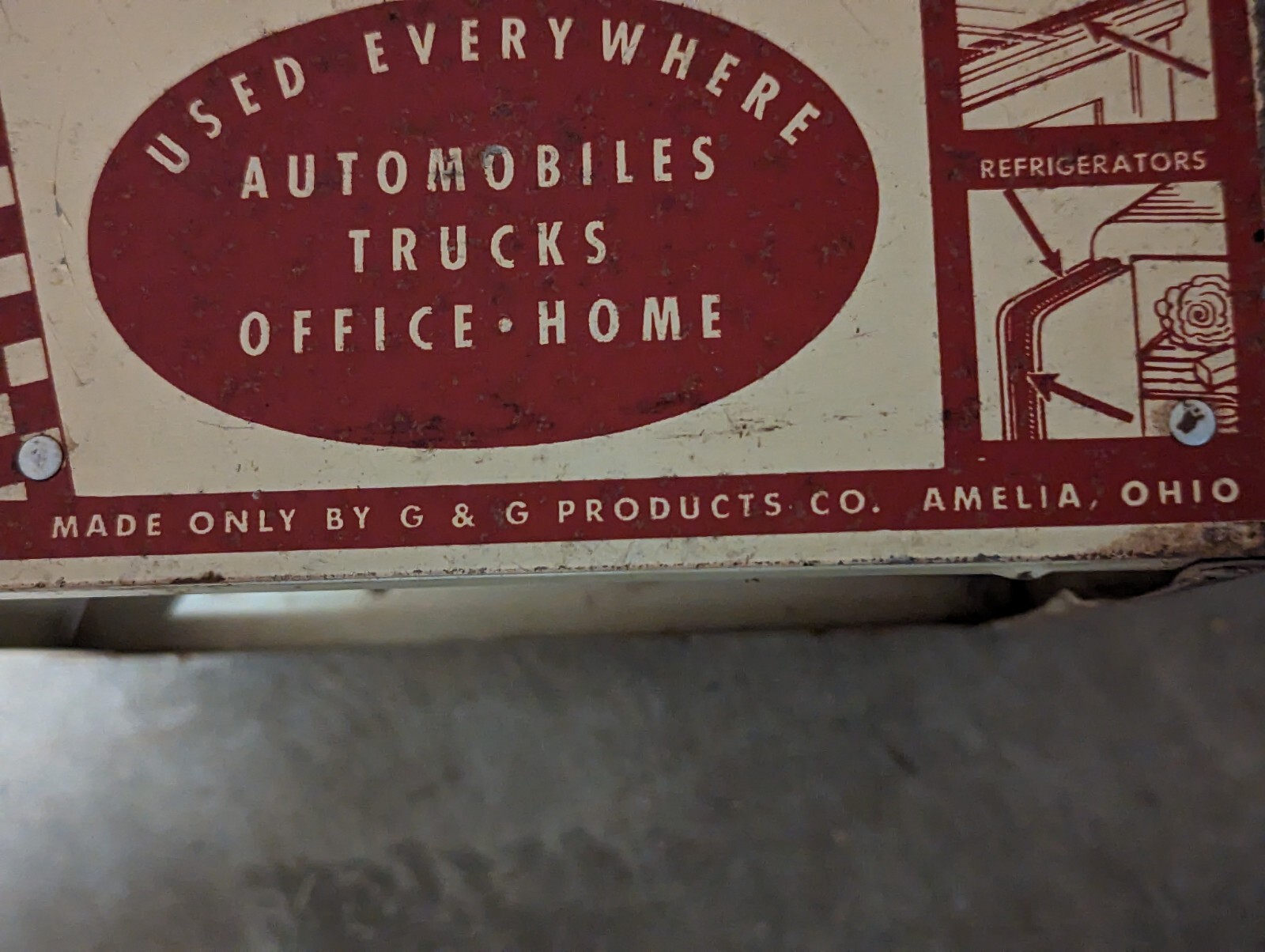 Vintage Tin Tacker Automotive Store Display Adv StickTite G&G Products