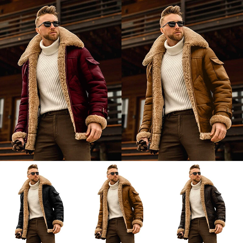 Men's sherpa lined winter coat sale
