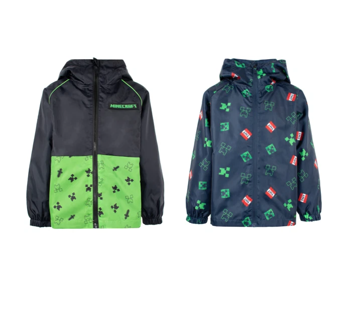 Minecraft Waterproof Jacket for Boys Raincoat for Kids Minecraft Clothes