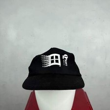 Vintage Q Soft Microsoft Black Snapback Hat Adjustable Back