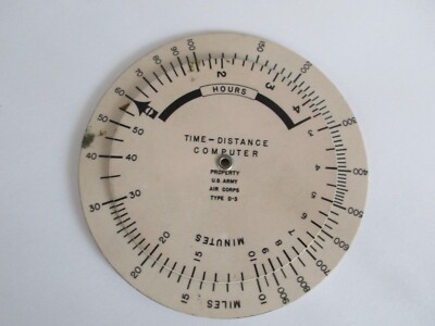 ARMY AIR CORPS TYPE D-3 TIME & DISTANCE COMPUTER - Pre-WWII | eBay