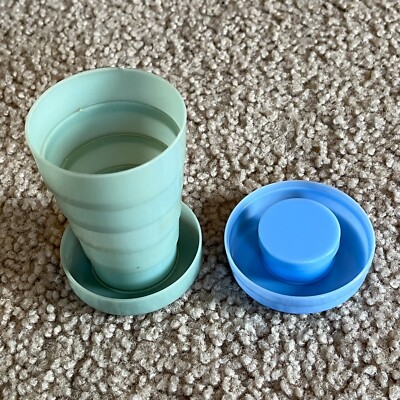 Vintage Folding Cup Plastic For Water Compliments Grieser's Auto Archbold OH