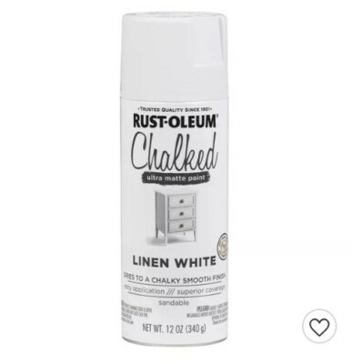 Rust-Oleum 302591 12 oz Linen White Ultra Matte Chalked Paint Spray 2 Pack/Cans