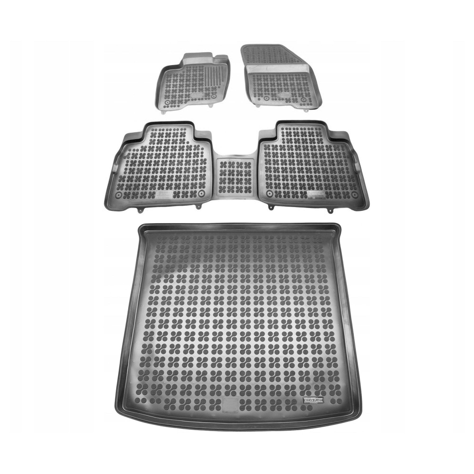 Tapis de sol sur mesure pour Ford S-MAX II 5 places de 2015 à 2020 en moquette noire