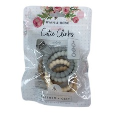 Ryan  Rose Baby Neutral CUTIE CLINKS Teether  Clip 0M 