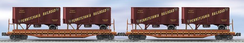 LIONEL #21861 PENNSYLVANIA PS-4 FLATCAR CON REMOLQUES PIGGYBACK PAQUETE DE 2 | Zustand: New