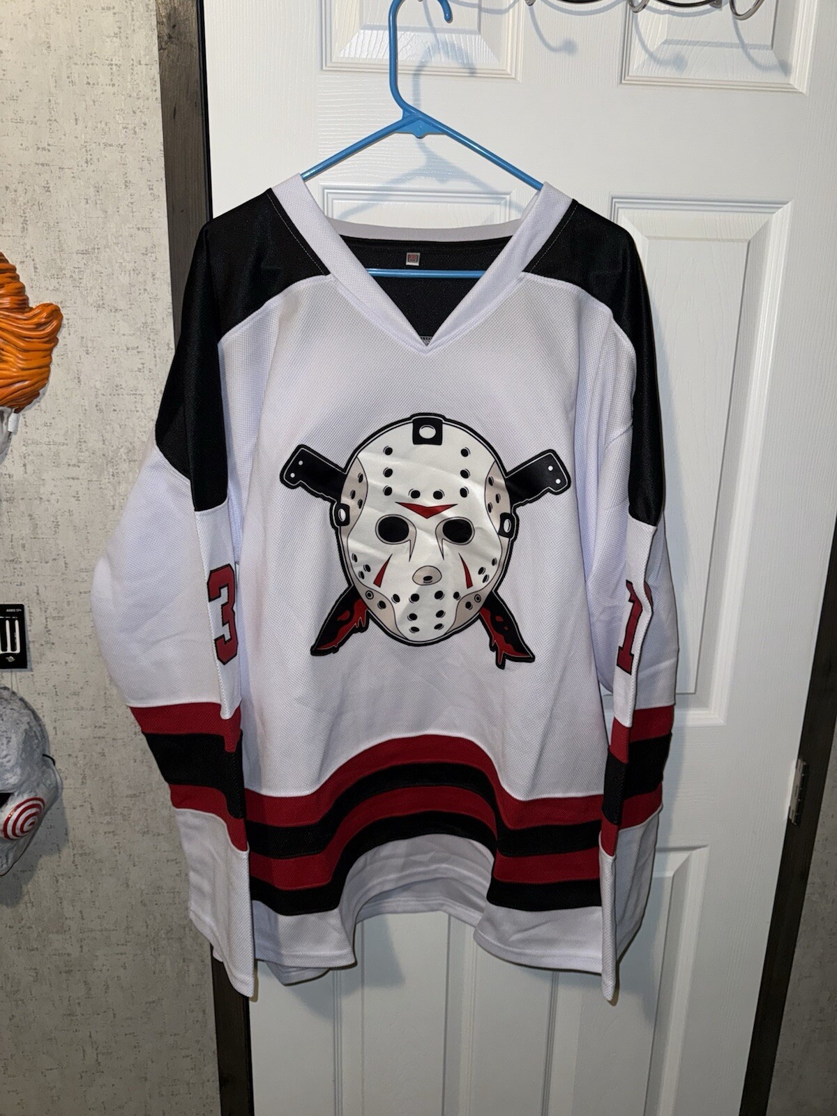 Jason Voorhees Friday The 13th Hockey Jersey Halloween 3xl White 13 WFight Strap