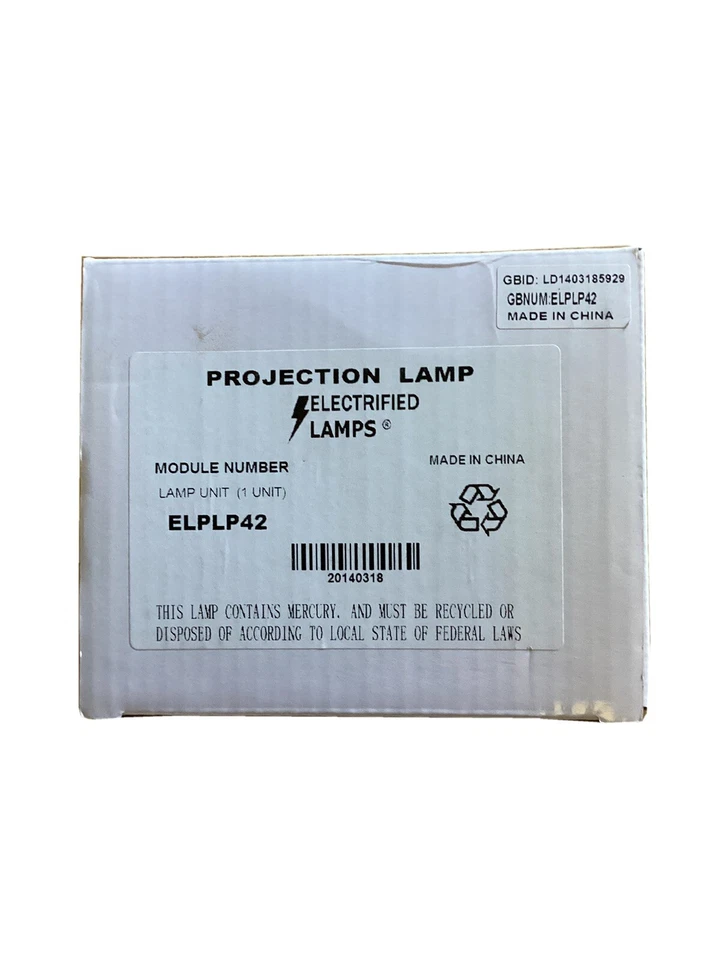 2x ELECTRIFIED LAMPS PROJECTION LAMP REPLACEMENT BULB MODEL NO. ELPLP42 - Image 2 of 4