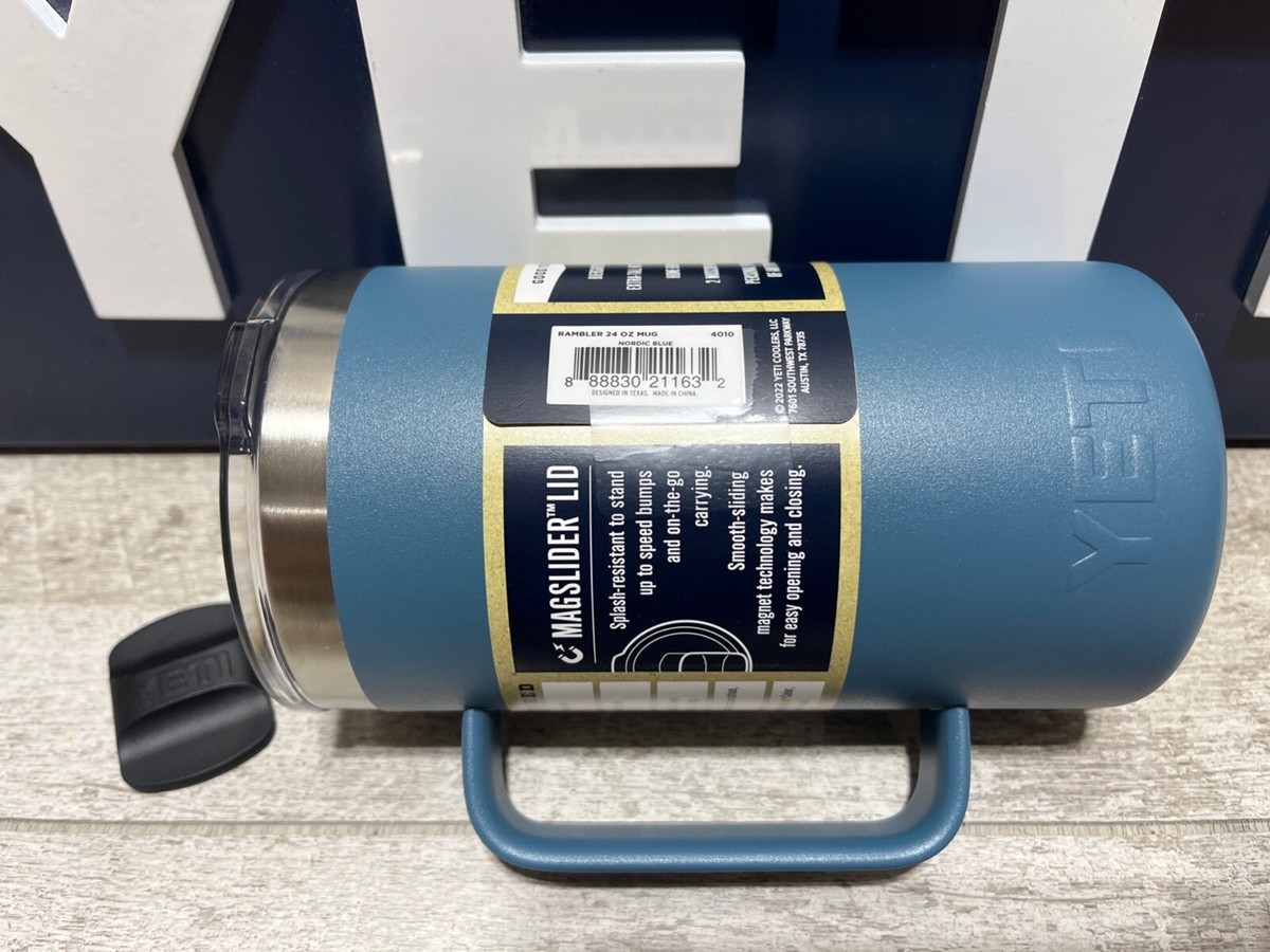 YETI Rambler 24 oz Mug Ltd. Ed. RARE * NORDIC BLUE! * w/MATCHING