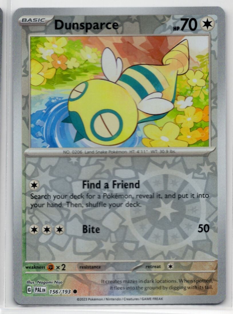 Pokemon Paldea Evolved Reverse Holo 156/193 Dunsparce