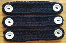 3 Ear Savers Crochet Ear Protector Face Mask Extender MEDIUM Handmade BLACK 