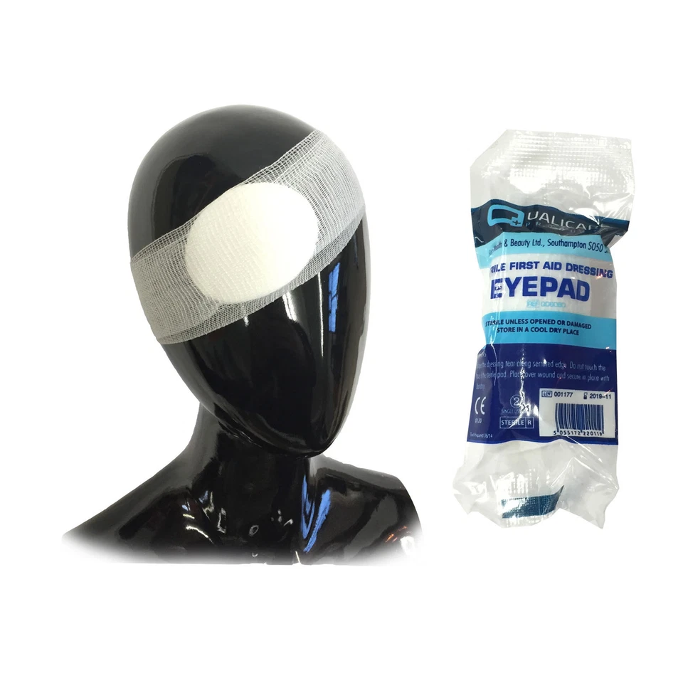 QUALICARE PREMIUM FIRSTAID STERILE MEDICAL ROUND EYE PAD PATCH BANDAGE DRESSINGS