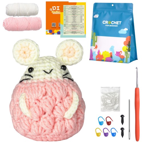 Beginners Starter Pack Beginner Crochet Kit Animal Complete Crochet Kids Gift UK - Picture 15 of 72