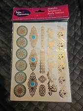 Metallic Temporary Tattoos - Six Sheets of Gold and Silver Bohemian Henna