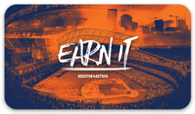 Houston Astros ''Earn It'' Minute Maid Park & Skyline Type MAGNET