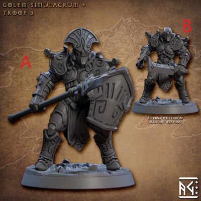 Golem Simulacrum - Troop B | DnD Miniatures | Tabletop Gaming Miniature ...