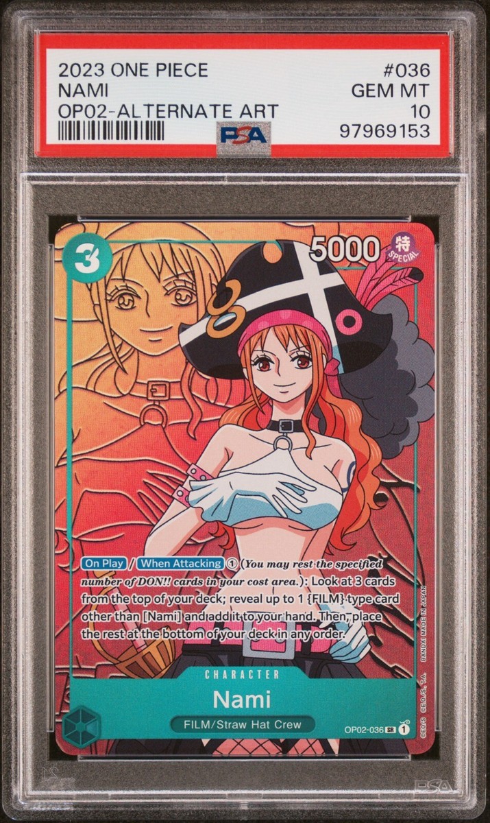 PSA 10 GEM MINT - NAMI ALTERNATE ART OP02-036 - One Piece