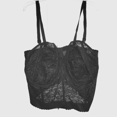 NWT Goddess Black Lace Bustier 50F Plus Size Bridal Lingerie Underwire Corset 