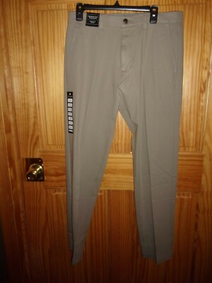 HAGGAR - MEN - LUXURY COMFORT PANTS -MED KHAKI - SIZE 33W/32L  (ORG-15-6)