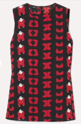 AKRIS Magic Forms Print Silk Crêpe Top SZ 44 = US 12 - NWOT