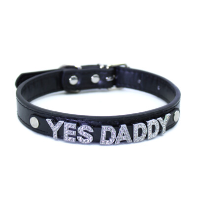 Letters Yes Daddy Spank Me Choker Collar Necklaces Punk Role Age Chocker Cosplay