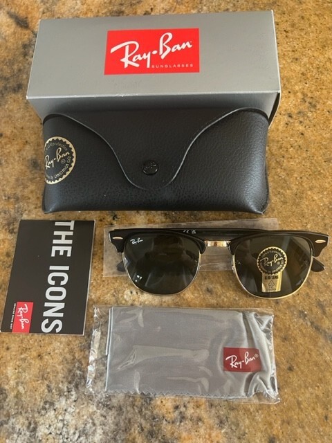 Ray-Ban Rb3016 Aviator Clubmaster Sunglasses black on arista green