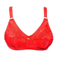 Trifolium Everyday Bra Total Support Non Wired No padded pad soft Red 3494