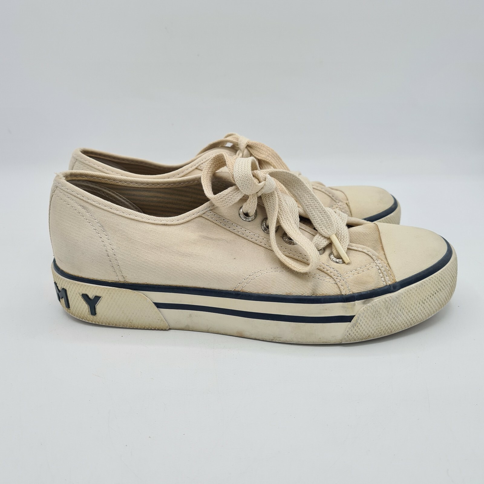 Vintage 90’s Tommy Hilfiger Ivory Shoes Lace Up Sneakers Womens 6M eBay