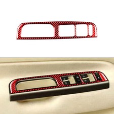 Panel de control de ventana de fibra de carbono rojo para VW Golf 4 GTI Jetta MK4 1999-2004