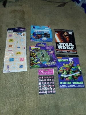 Junk Drawer Toy Lot Disney Sticker And Tattoos Ninja Turtles Star Wars Dory 