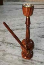 Decorative Smoking Pipe Wooden Mini Smoking Tobacco Pipe 11 " Collectible Hukkah